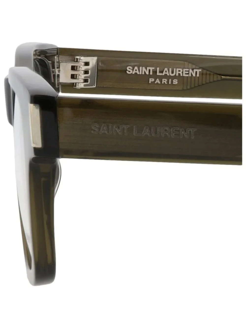 New Saint Laurent Women's Eyeglasses Square Rectangle Acetate Frame Unisex Green